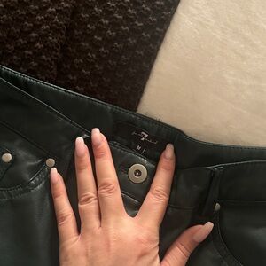 Seven for all mankind green vegan leather high waist pants